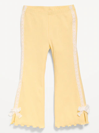 Ribbed Side-Stripe Flare-Leg Leggings for Toddler Girls | Old Navy (CA)