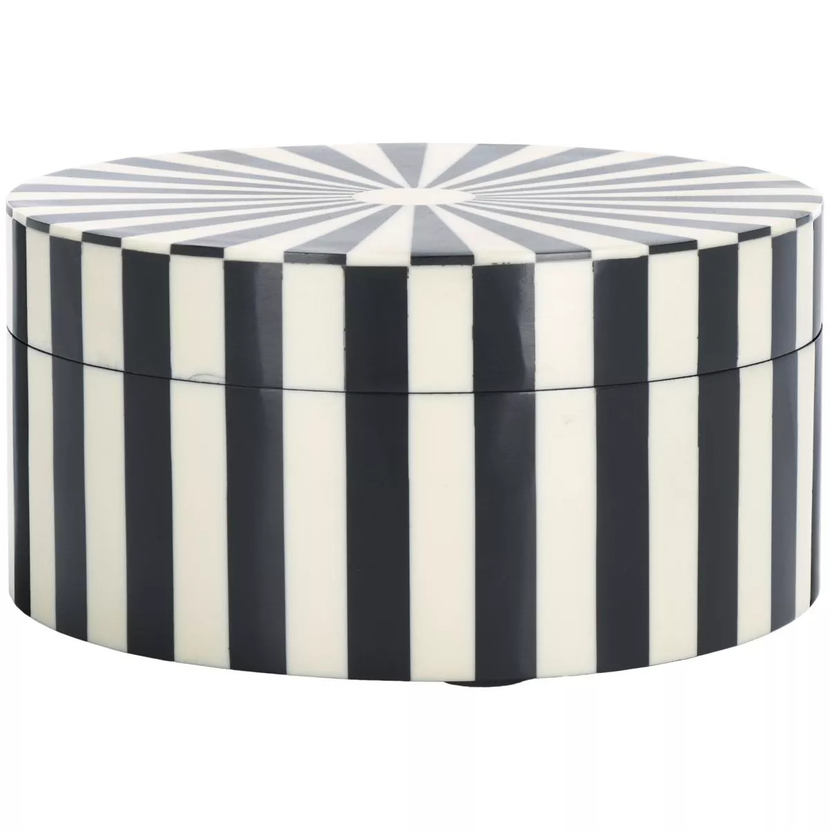Charli Circular Decor Box (Set of 2) - RDC5000 - Black/Ivory - Safavieh | Target