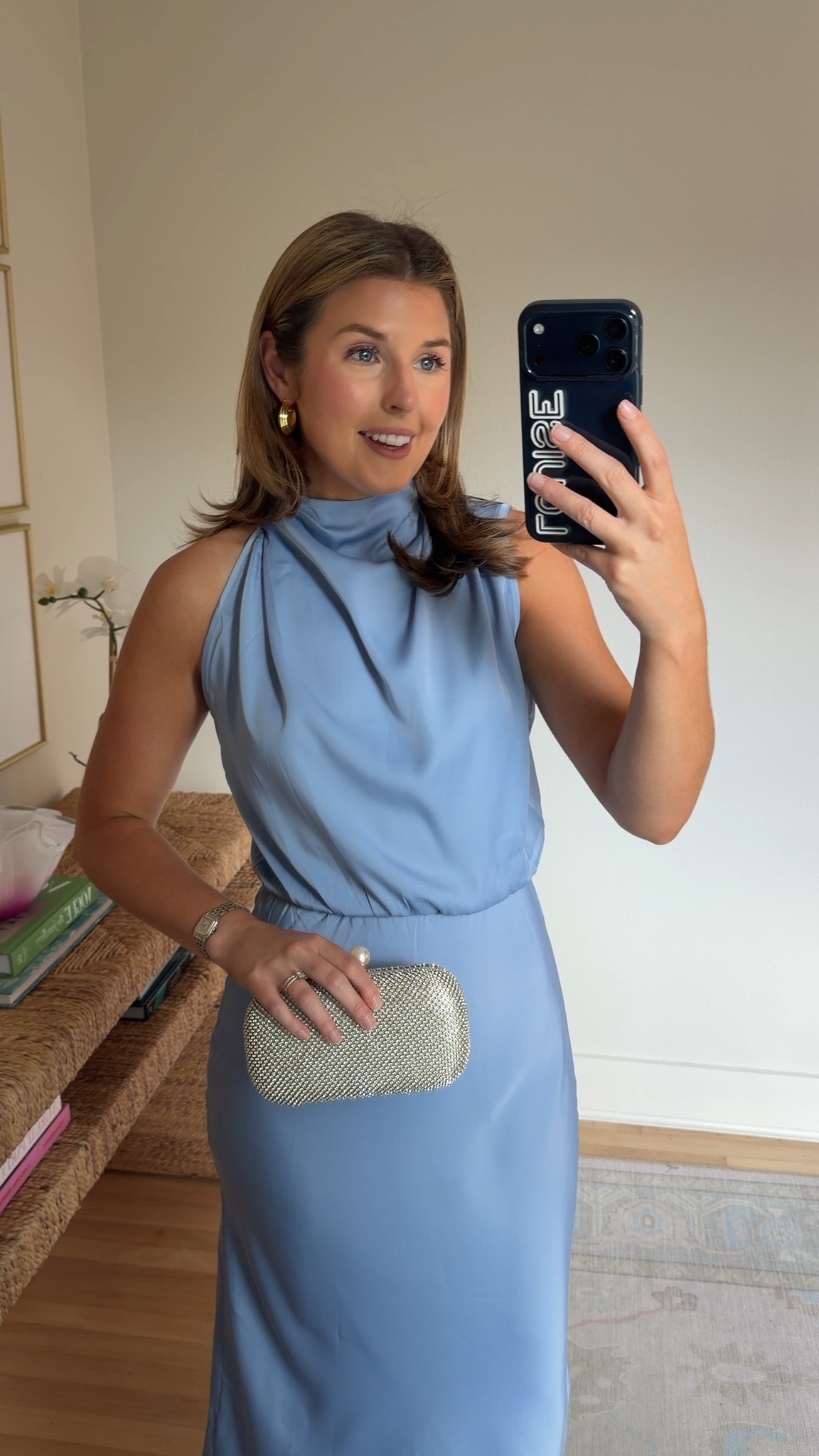 Blue affordable cocktail dress! Wearing a S