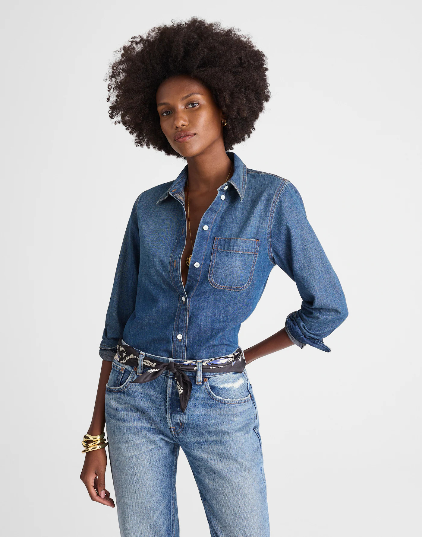 Tuckable Denim Shirt in Greendale Wash | Madewell