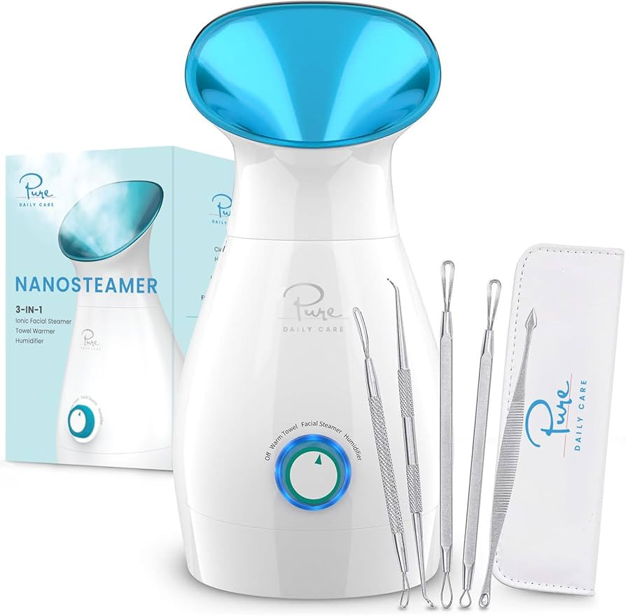 NanoSteamer Large 3-in-1 Nano Ionic Facial Steamer with Precise Temp Control - Humidifier - Unclo... | Amazon (US)
