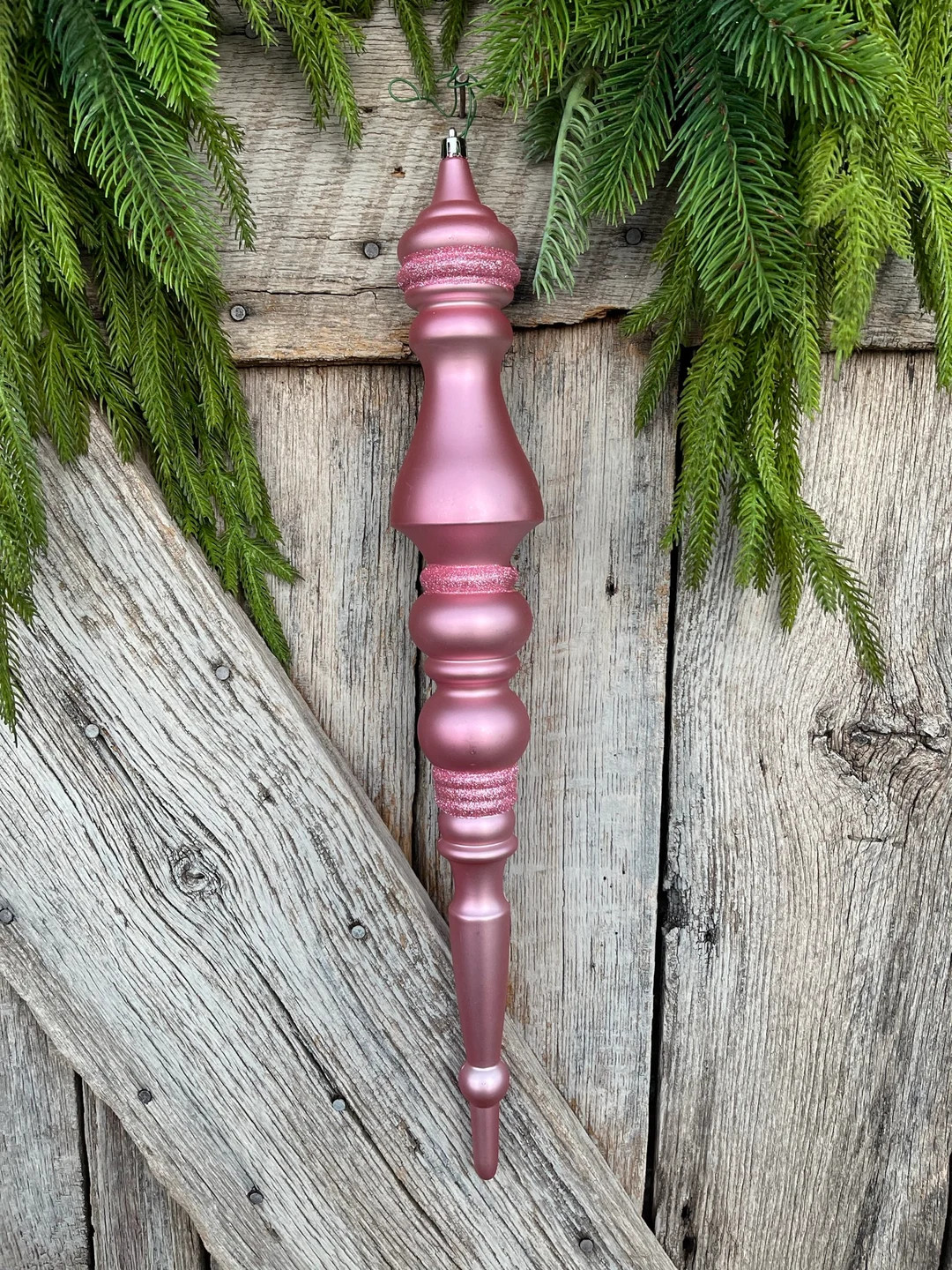 20” Pink Drop Ornament, Finial Ornament, Matte Pink Christmas Ornament, Pinkmas, BIg Pink Ornam... | Etsy (US)