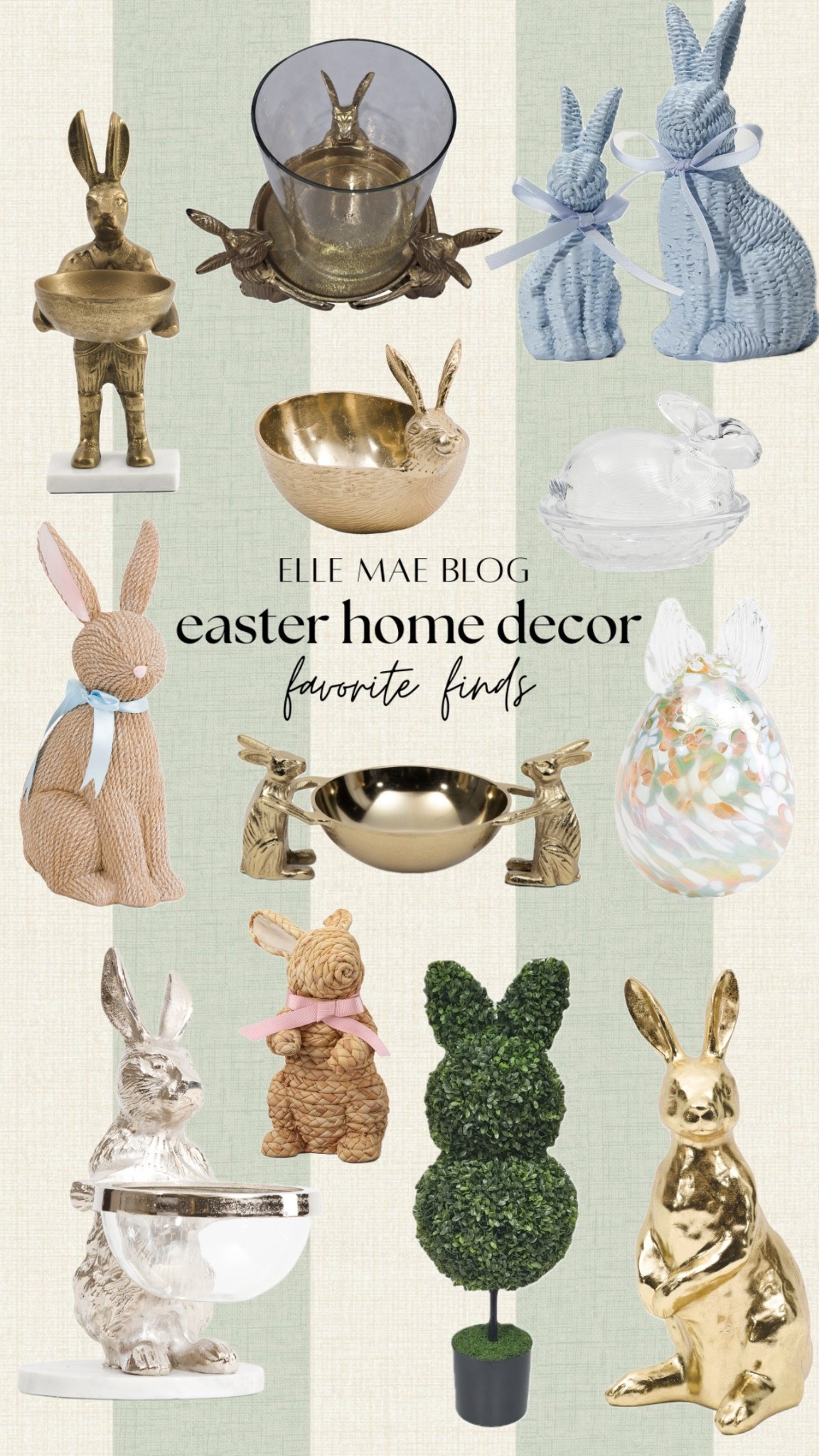 Easter bunny home decor favorite finds // gold // brass // rattan // woven // candy dish // candy dish // table decor 

#LTKHome #LTKspring #LTKSeasonal