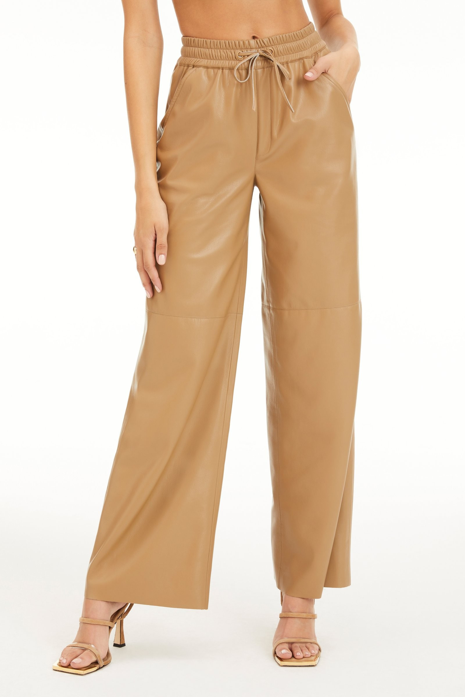 LEATHER WIDE LEG | WARM CARMEL003 | Good American