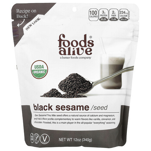 Foods Alive, Organic Black Sesame Seed, 12 oz (340 g) | iHerb