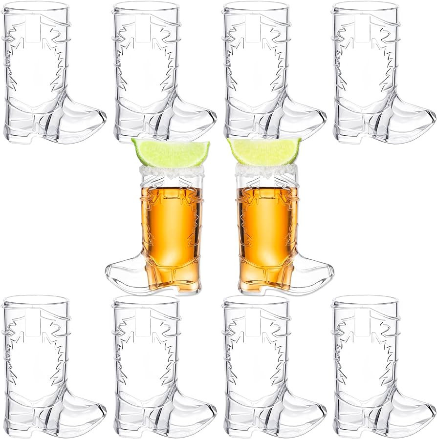 Amazon.com | BASHOUT 2 Ounce Cowboy Boot Shot Glasses | 10pcs Party Pack Double Ounce Shot Glass ... | Amazon (US)
