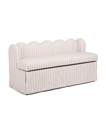 54X24 Low Back Scalloped Storage Bench, Polyester | TJ Maxx