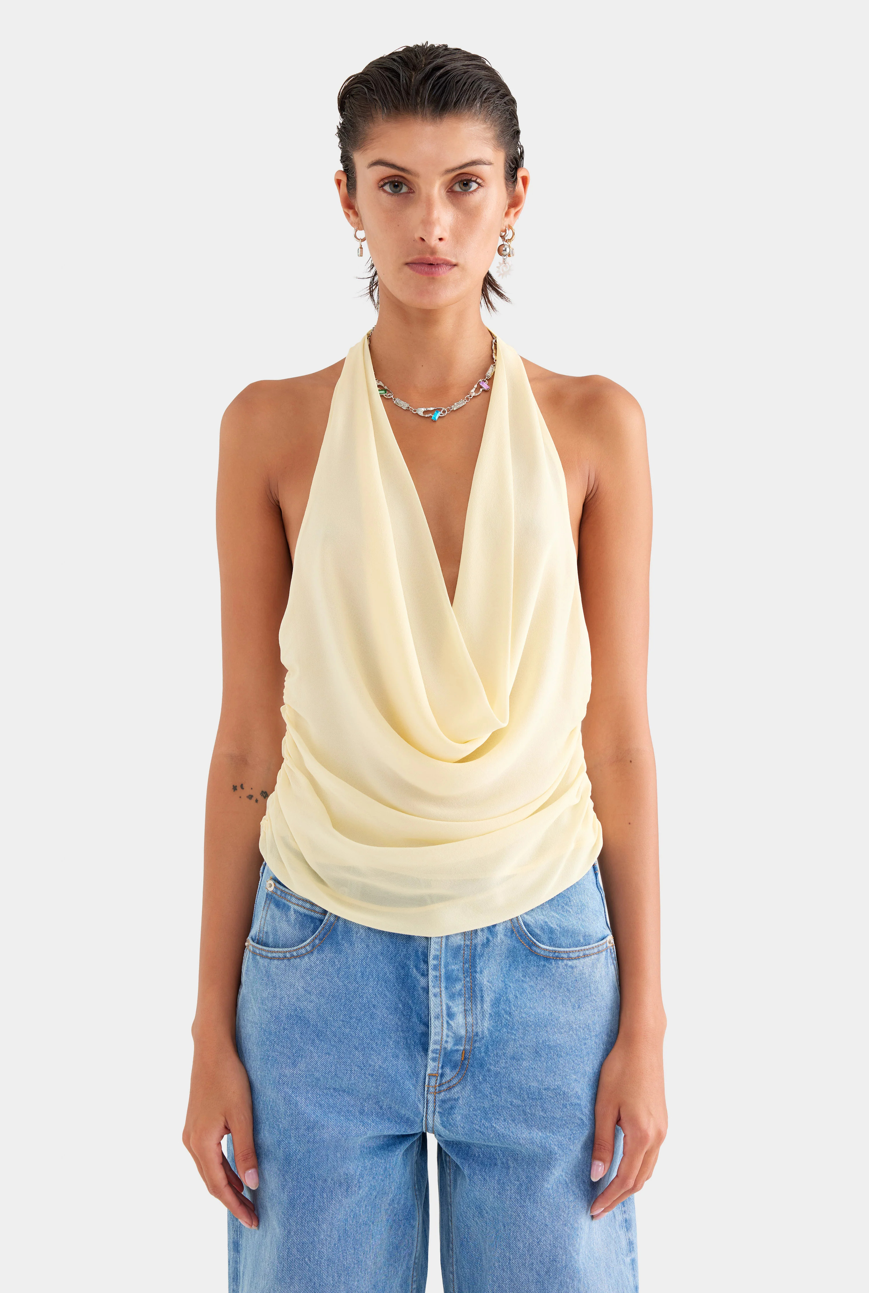 Womens V Front Denim Jean in Light Blue | Venroy | Venroy AU