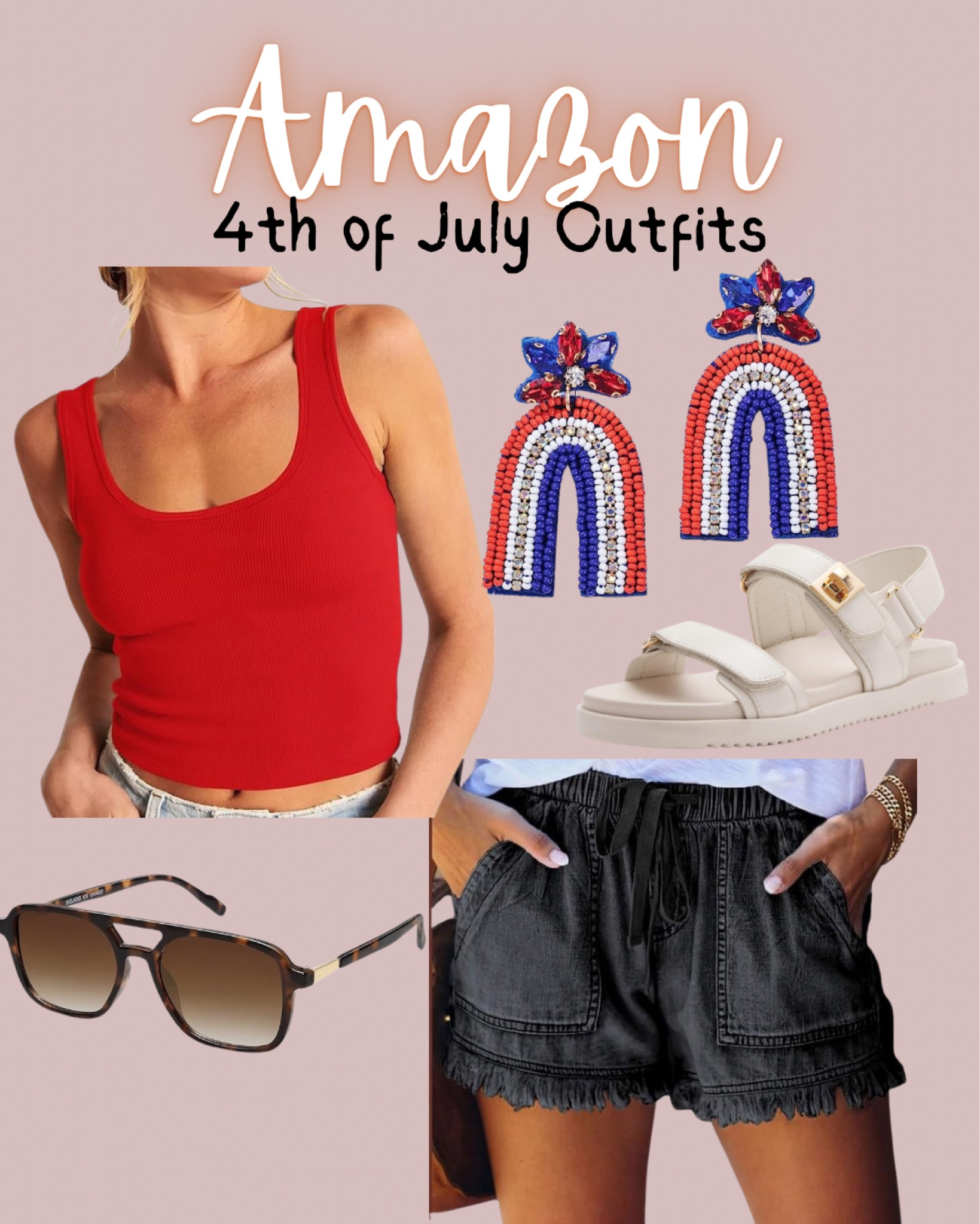 4th of July outfit ideas from Amazon, 4th of July outfit women
4th of July, Fourth of July, USA, patriotic outfits, pool party, amazon fashion, amazon outfit idea, red white and blue, white shorts, graphic tshirt, travel, summer ootd 

#LTKStyleTip #LTKParties #LTKSeasonal