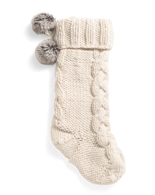 22in Chunky Knit Stocking | Garlands & Trimmings | Marshalls | Marshalls