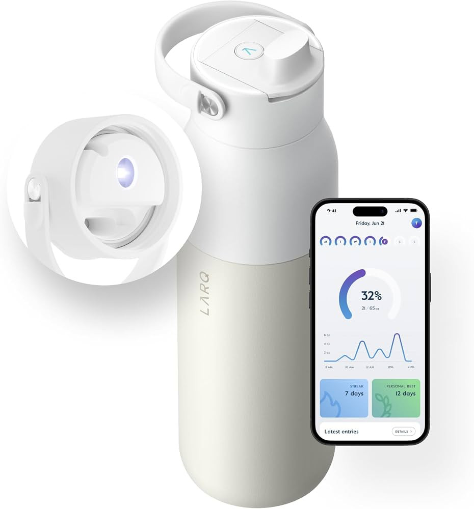 LARQ Bottle PureVis 2 - UV Water Purifier with Self-Cleaning, App Hydration Tracking, Filter Stra... | Amazon (US)