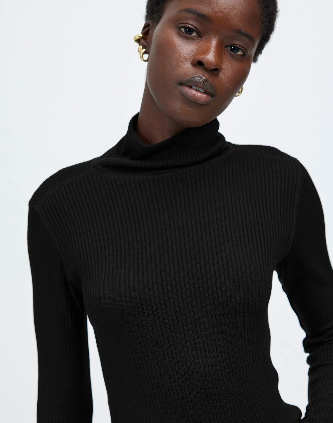 Ribbed Turtleneck Long-Sleeve Tee | Madewell | Madewell