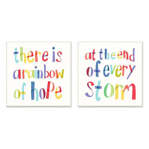 Seidl Inspirational Word Rainbow 2 Piece Set by Daphne Polselli Kids Wall Décor (Set of 2) | Wayfair North America