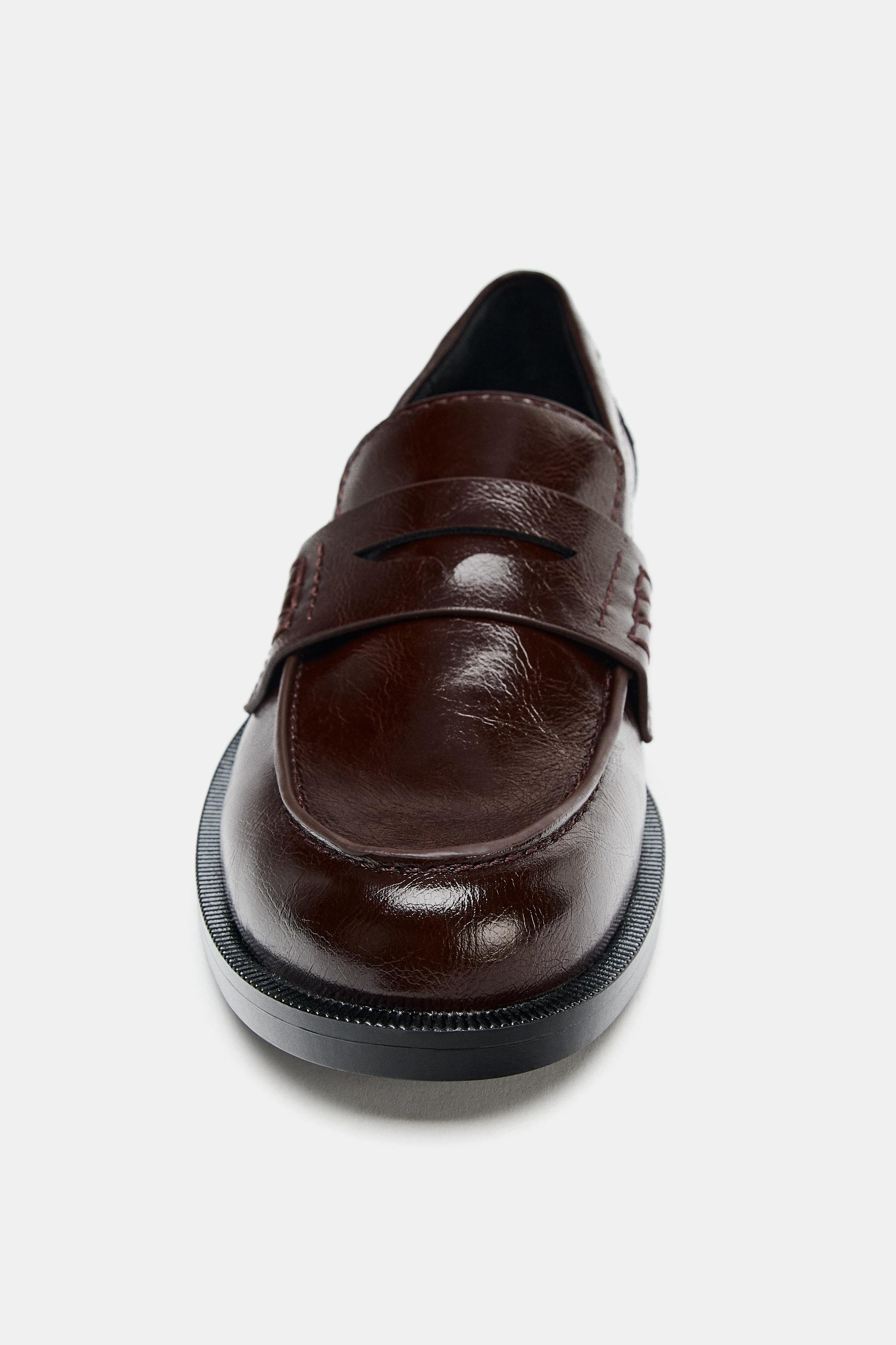 PATENT FINISH PENNY LOAFERS | Zara US