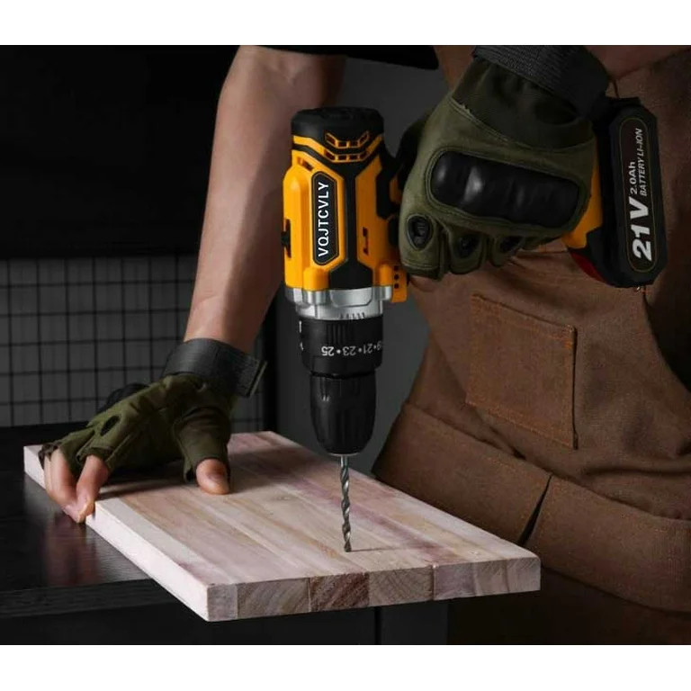 VQJTCVLY Cordless Drill, 21V Power Drill Set with 2Ah Battery, 3/8"Keyless Chuck, 25+1 Position E... | Walmart (US)