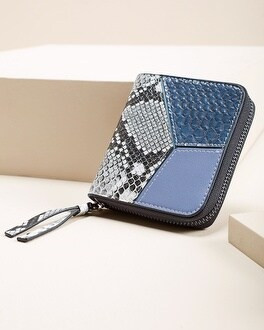 Mixed Media Faux Reptile Half Wallet | Chico's