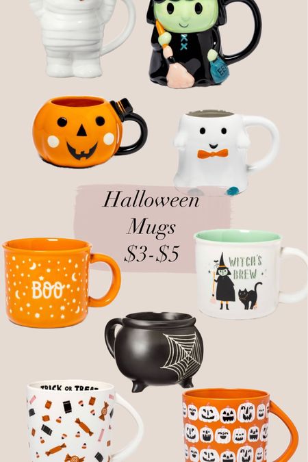 Halloween mugs $3-$5 