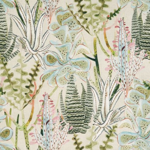 Freya Multi Fabric by the Yard with Watercolor Botanicals & 100% Cotton | Ballard Designs, Inc.