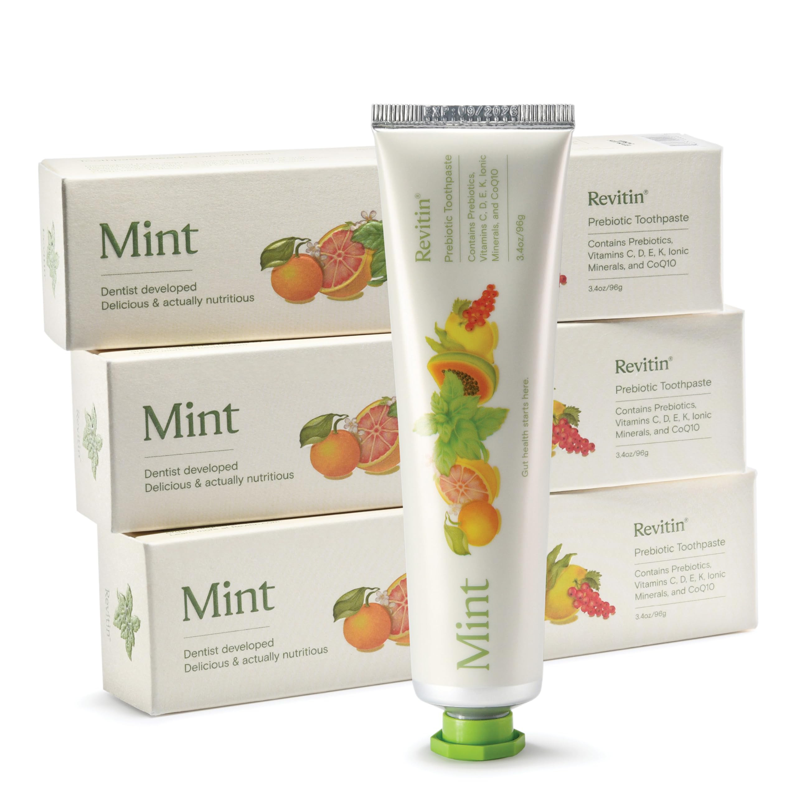 Revitin Toothpaste | Fluoride-Free Prebiotic Mint Tooth Gel | No SLS, Gluten Free, Dye Free, GMO ... | Amazon (US)