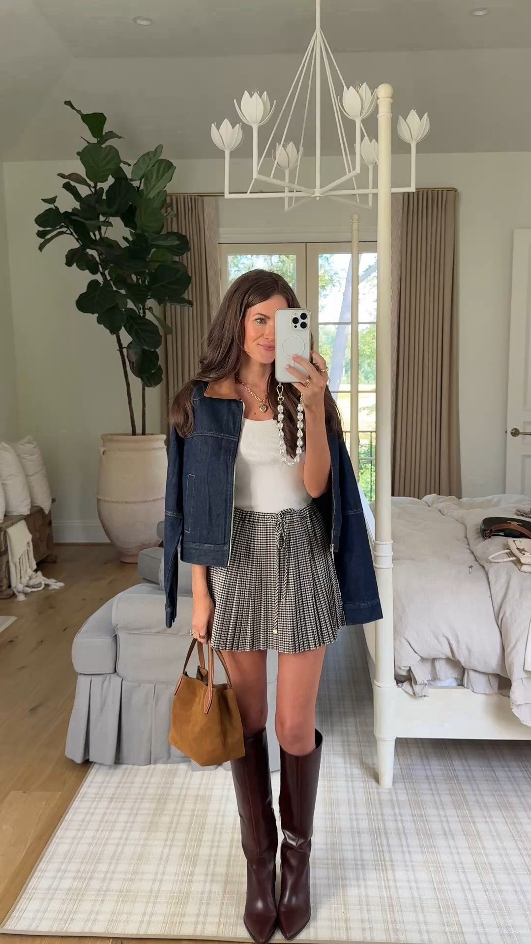 Jacket fits TTS, wearing an XS! 🍂 and boots are on major sale!! 

Vince Camuto boots, Jean jacket, suede handbag, white basic tank, leather boots, fall fashion, Labor Day sale 

#LTKSeasonal #LTKFindsUnder100 #LTKFindsUnder50