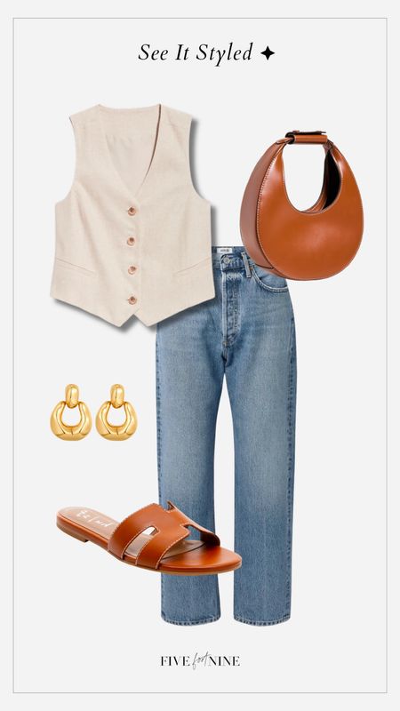 Linen vest outfit idea 

#LTKsalealert #LTKSeasonal