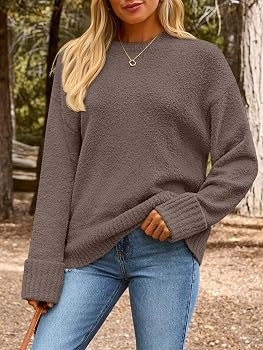LILLUSORY Women's Oversized Sweaters Fuzzy Chunky Warm Pullover Sweater | Amazon (US)