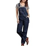 Dickies Women's Denim Bib Overall, Dark Indigo Black, Medium | Amazon (US)