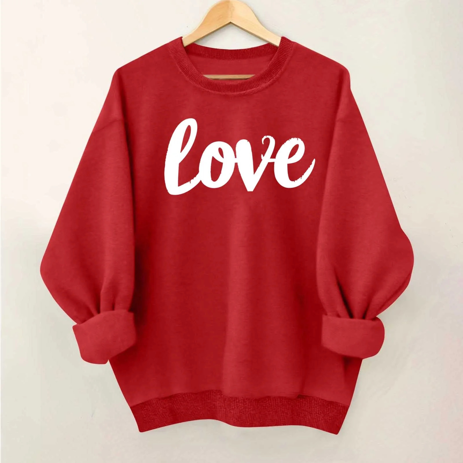 Elvqul Long Sleeve Sweatshirts for Women Crew Neck Fashion Sweatshirts Loose Spring Valentines Gr... | Walmart (US)