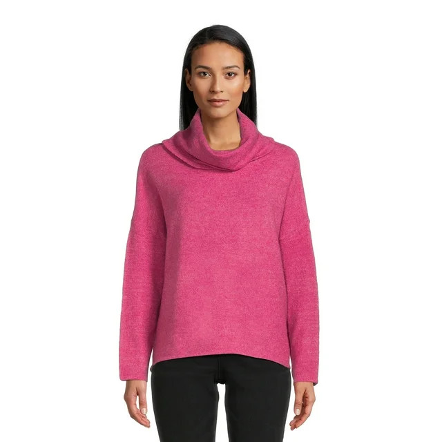 Dreamers by Debut Women’s Cowl Neck Sweater with Long Sleeves, Midweight, Sizes XS-XL | Walmart (US)