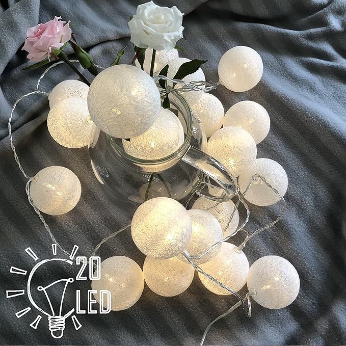 Gladworts Decorative String Lights for Bedroom Led Globe Newborn Decor Balls, USB Powered Indoor ... | Amazon (US)