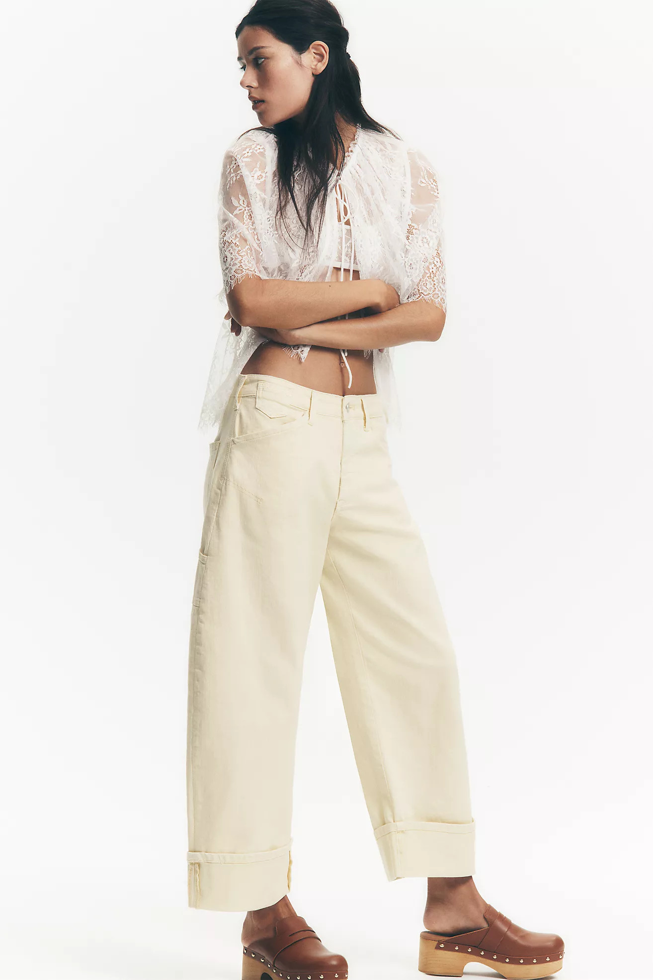Kayden High-Rise Cuffed Tapered Jeans by Pilcro | Anthropologie (US)