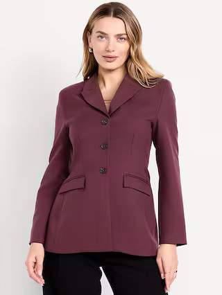 Fitted Button-Front Blazer | Old Navy (US)