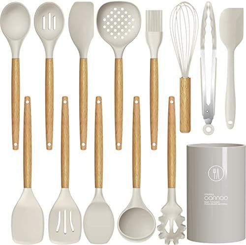 14 Pcs Silicone Cooking Utensils Kitchen Utensil Set - 446°F Heat Resistant,Turner Tongs, Spatul... | Amazon (US)