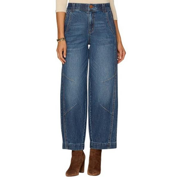 Women's Democracy "Ab"solution Skyrise Front Dart Panel Relaxed Fit Barrel Jeans Blue 16 28 | Scheels Sports