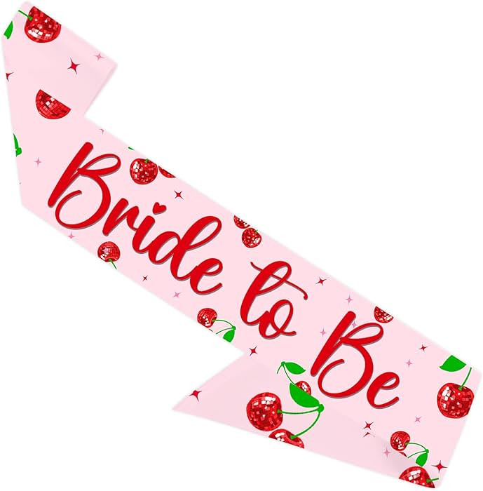 Cherry Disco Ball Party Decoration Cherry Bride to Be Sash Cherry Bachelorette Decorations Cherry... | Amazon (US)