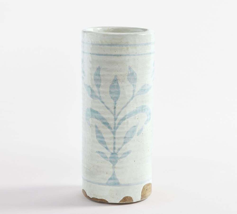 Chambray Patterned Handcrafted Ceramic Vases | Pottery Barn (US)