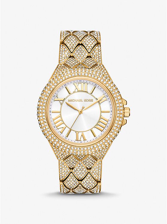 Oversized Camille Pavé Gold-Tone Watch | Michael Kors US