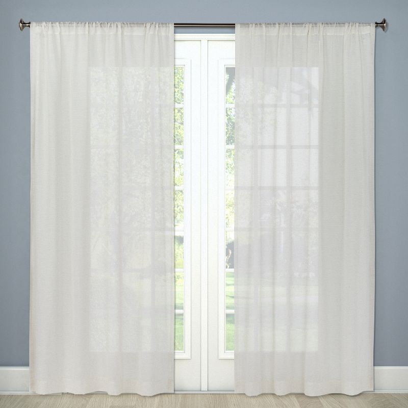 1pc 54"x84" Sheer Linen Window Curtain Panel - Threshold™ | Target