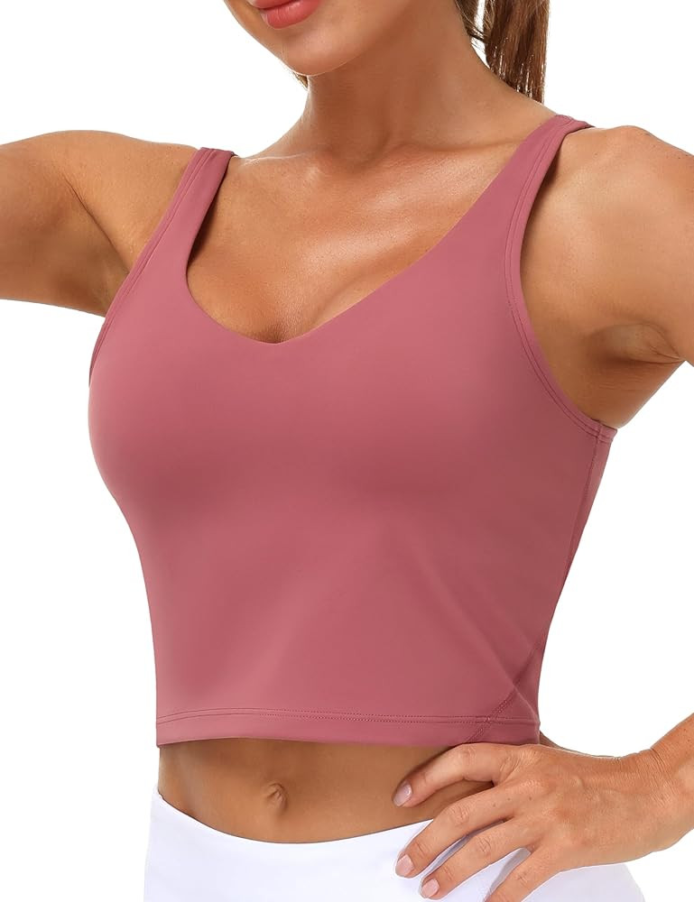 THE GYM PEOPLE Womens' Sports Bra Longline Wirefree Padded with Medium Support | Amazon (US)