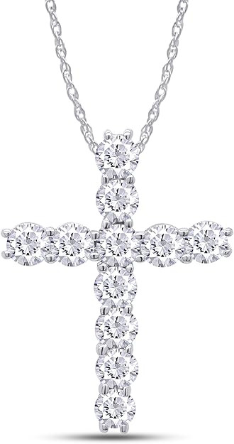 AFFY 14k Gold Plated Sterling Silver 1.1 CTW 3mm G-H-I Color Round Cut Lab Created Moissanite Cro... | Amazon (US)