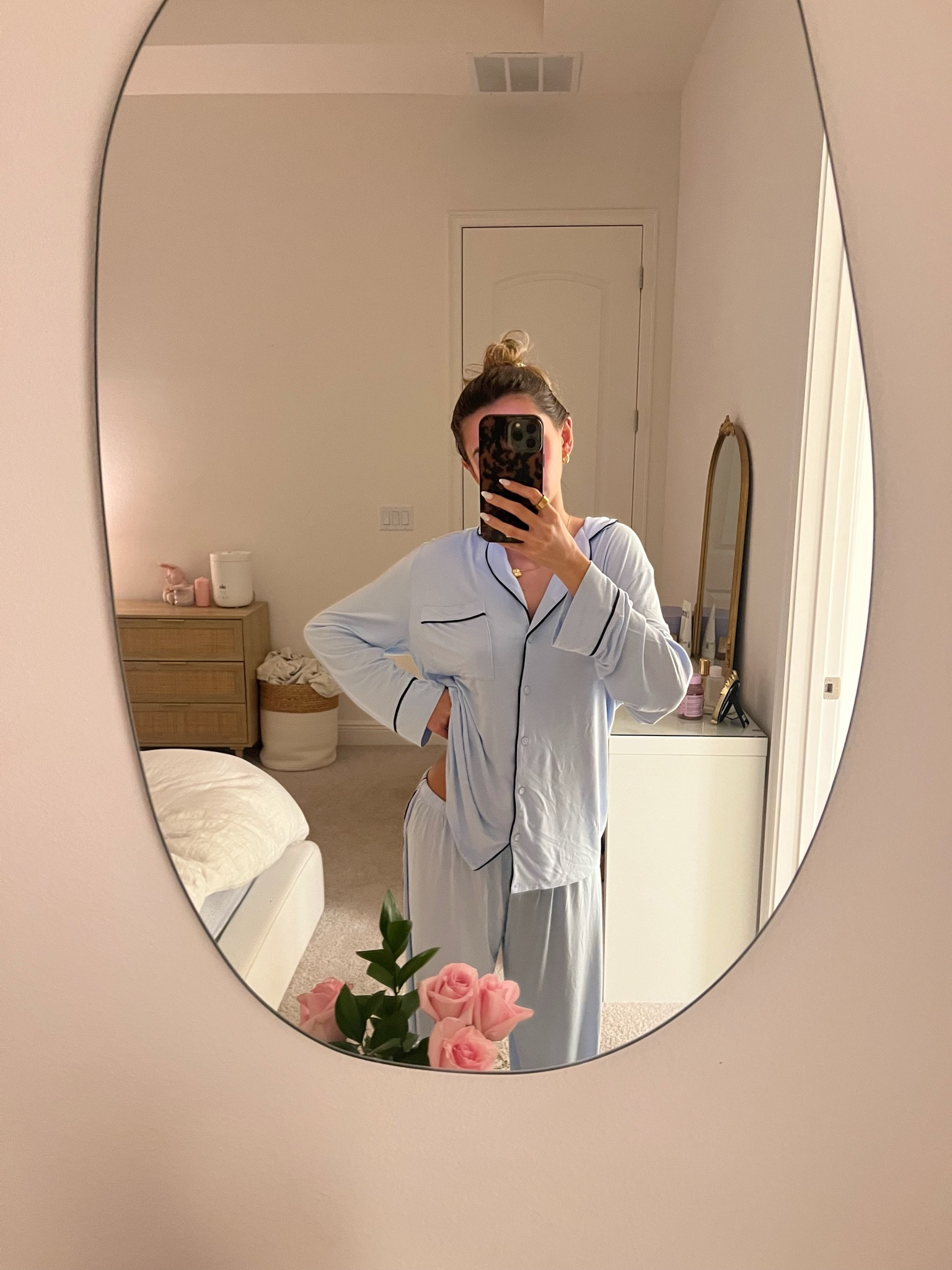 this pj set is super comfy! wearing a small in bottoms and top💤