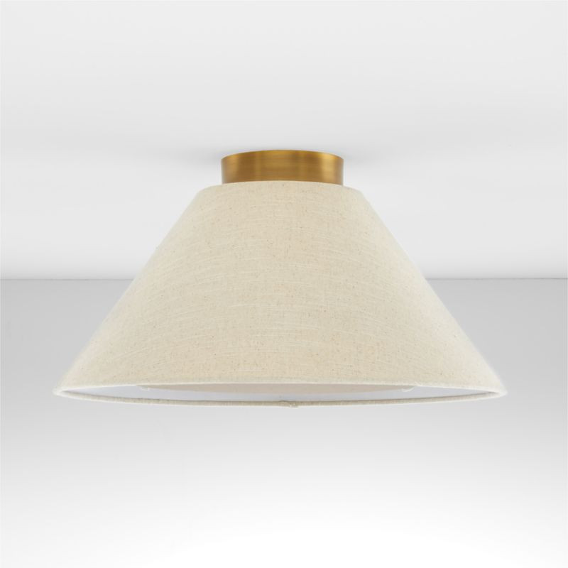 Arcinela Conical Linen Flush Mount Light | Crate & Barrel | Crate & Barrel