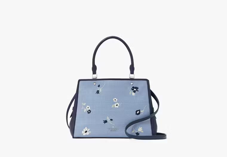 Leila Floral Embroidered Medium Triple Compartment Satchel | Kate Spade Outlet