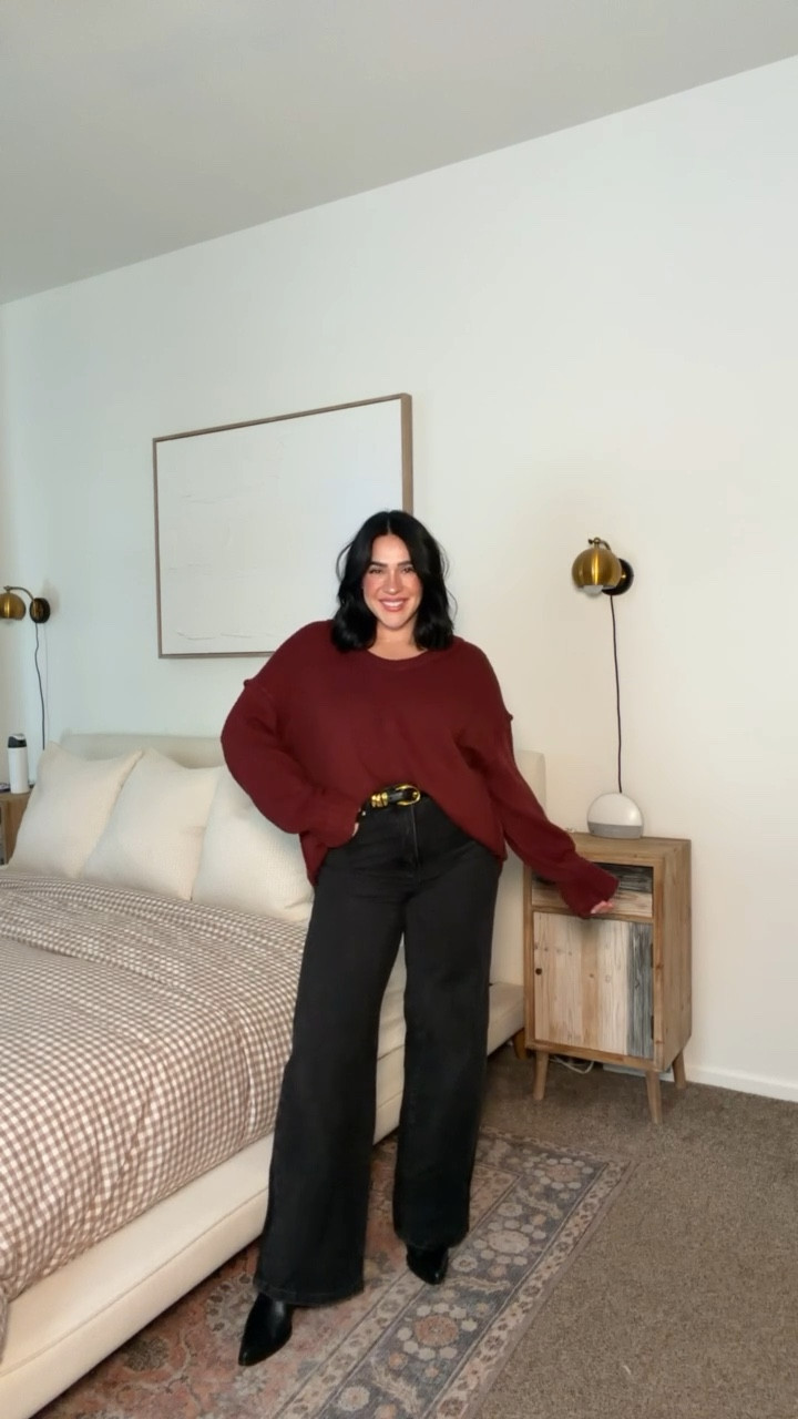 Cute jeans and sweater outfit for the holidays or just a cute winter outfit! Love these jeans and they're super affordable! 

Size L, sweater runs big 

#LTKHoliday #LTKSeasonal #LTKMidsize