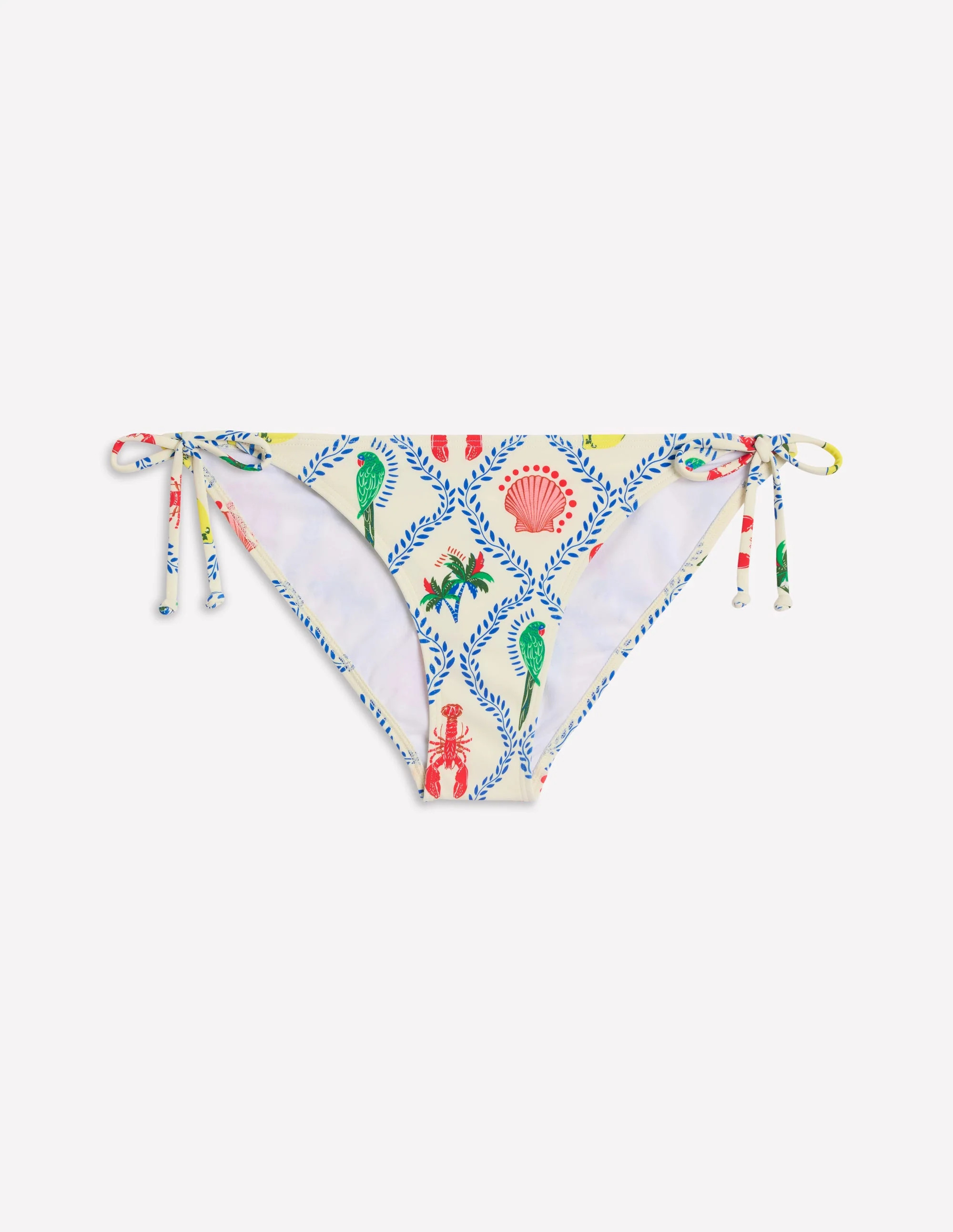 Symi String Bikini Bottoms-Ivory Tropical Bonanza Vine | Boden (US)