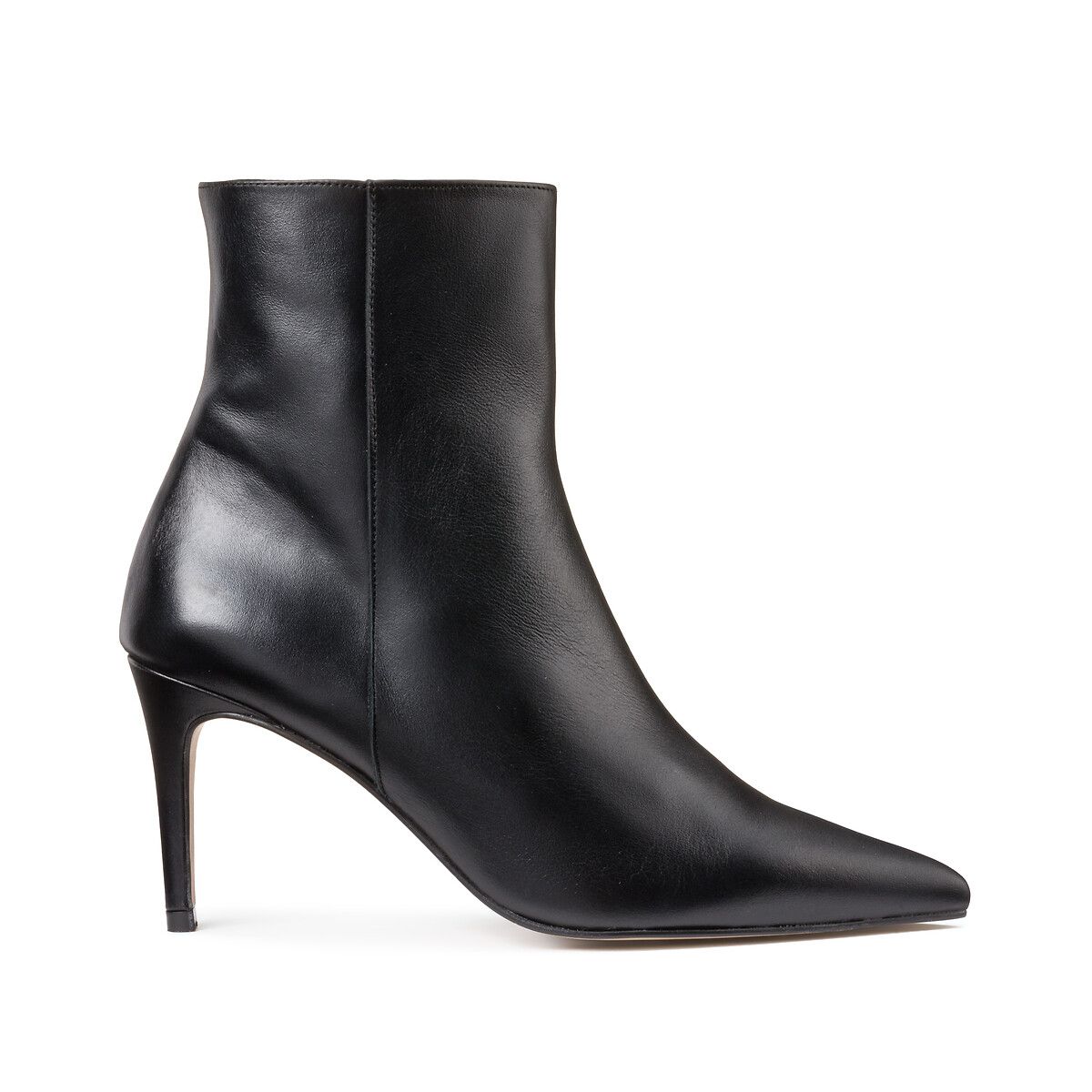 Leather Ankle Boots with Stiletto Heel | La Redoute (UK)