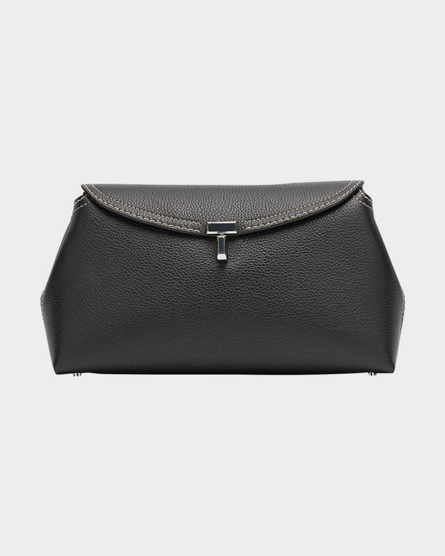 Toteme T-Lock Top Handle Bag in Pebble Grain Leather | Neiman Marcus