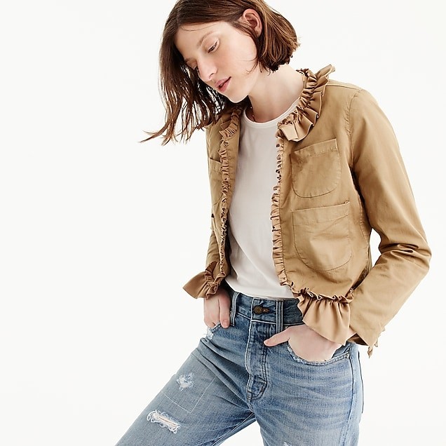 Ruffle chino jacket | J.Crew US