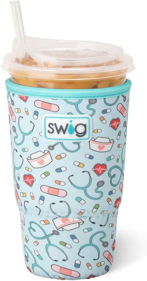 Large Iced Cup Coolie, 30-32oz Iced Coffee Cup Insulator Sleeve with Handle, Neoprene Insulated C... | Amazon (US)