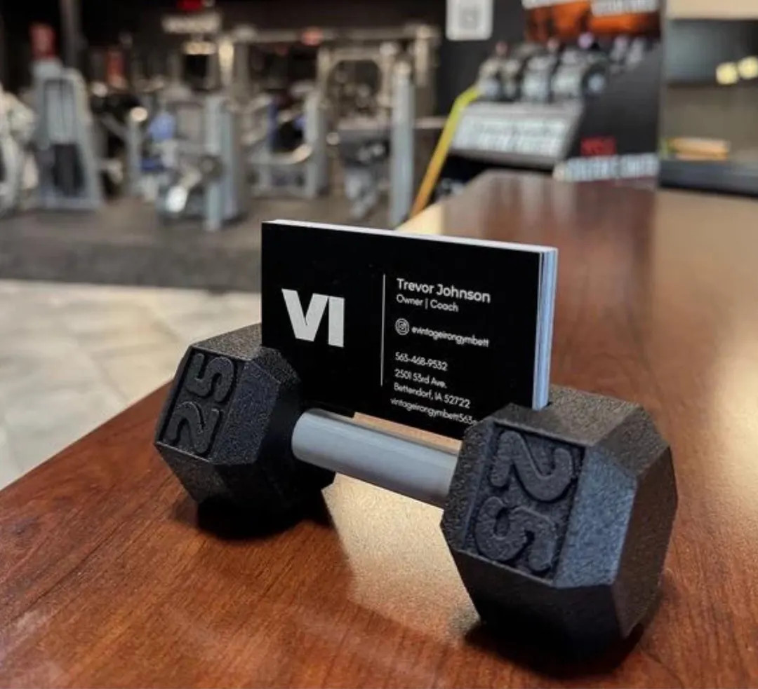 Dumbbell Business Card Holder, Gym Gift, Fitness Trainer Desk Accessory, Chiropractor Gift, Perso... | Etsy (US)